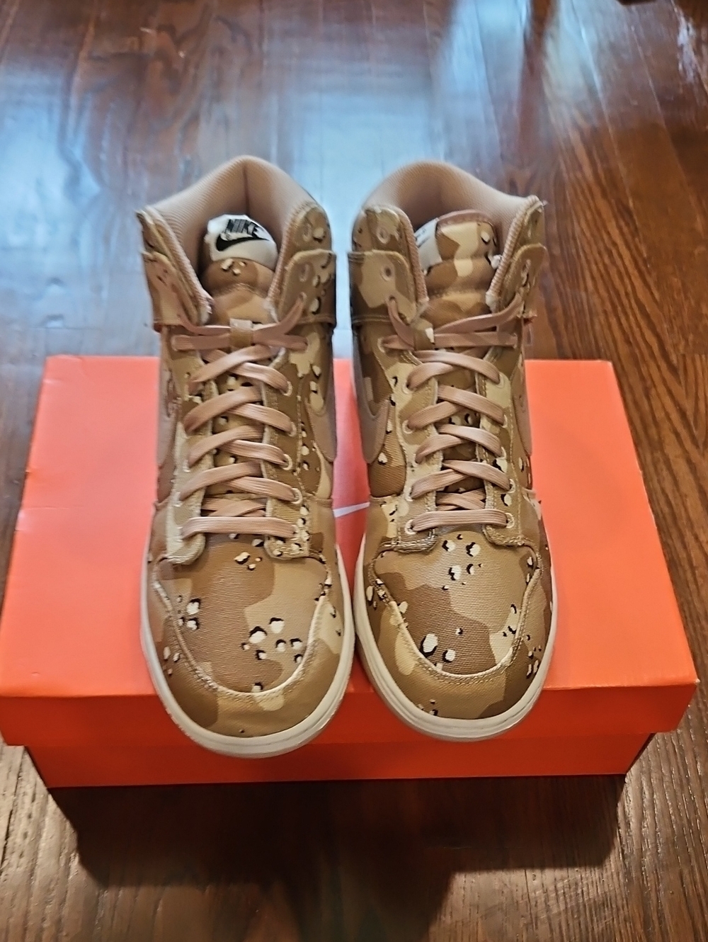 Nike Desert Camo High-Top Sneakers in Tan and Beige